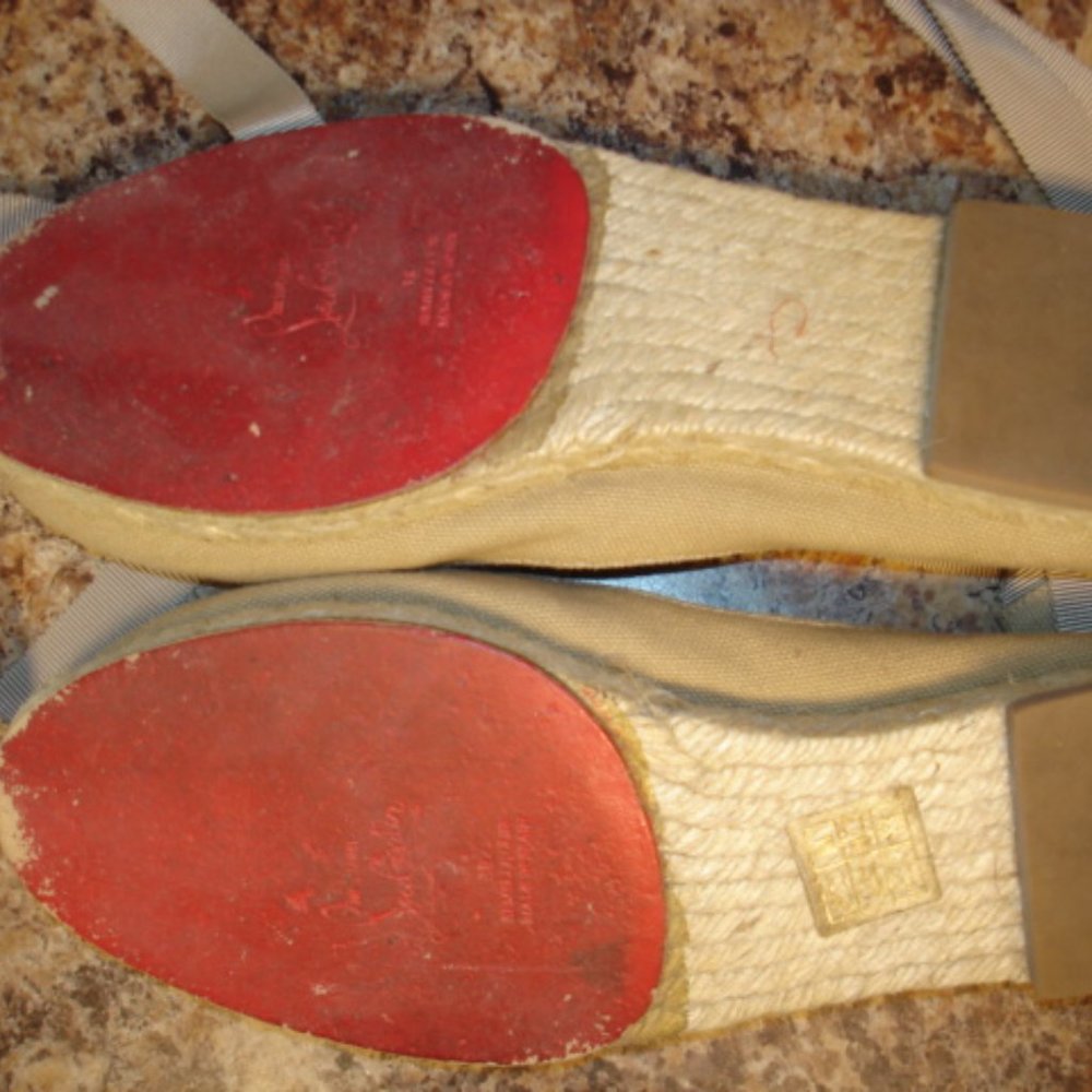 Authentic Christian Louboutin ankle tie up shoes 38 (7.5-8) Excellent - Picture 8 of 13
